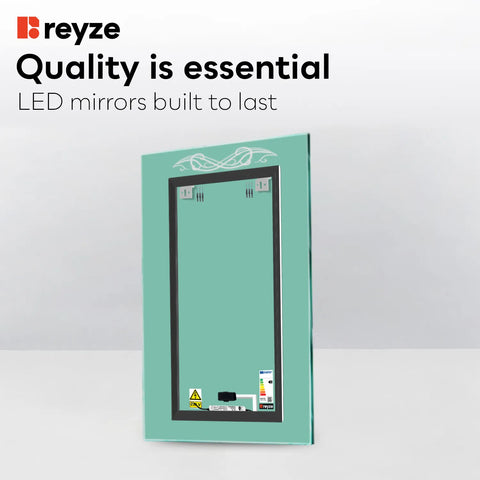 Vertical LED Mirror | Touch Button | Cool White Light - Reyze Good Vibes Series Model 6