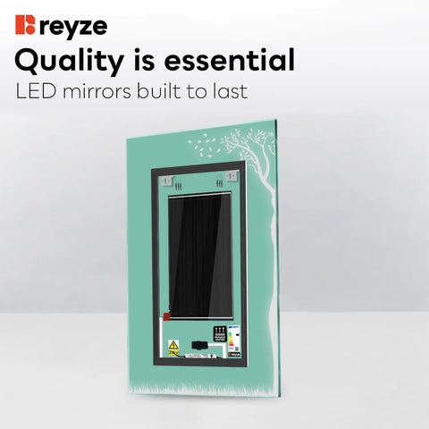 Vertical LED Mirror | Touch Buttons | Anti-Fog Function | Neutral White Light - Reyze Good Vibes Series Model 8