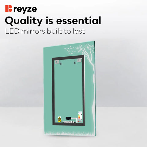 Vertical LED Mirror | Touch Button | Cool White Light - Reyze Good Vibes Series Model 8