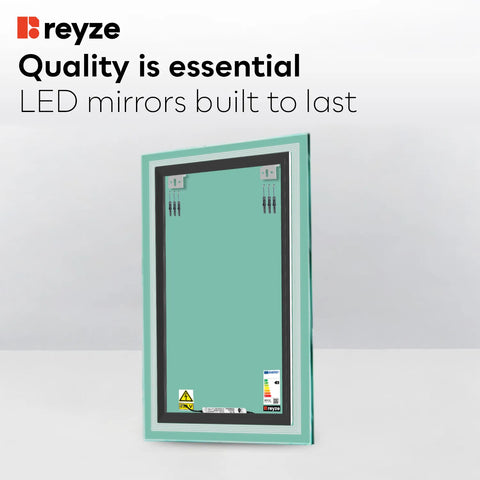 Vertical LED Mirror | Wall Switch Control | Warm White Light - Reyze Minimal Series Model 1