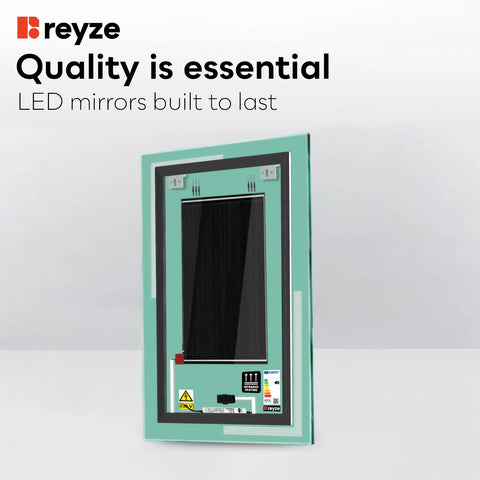 Vertical LED Mirror | Touch Buttons | Anti-Fog Function | Adjustable Color Temperature - Reyze Minimal Series Model 2