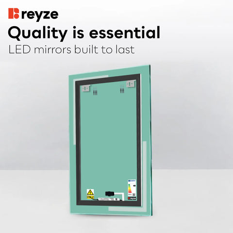 Vertical LED Mirror | Touch Button | Warm White Light - Reyze Minimal Series Model 2