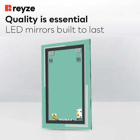 Vertical LED Mirror | Wall Switch Control | Cool White Light - Reyze Minimal Series Model 2
