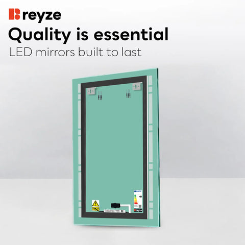 Vertical LED Mirror | Touch Button | Warm White Light - Reyze Minimal Series Model 3