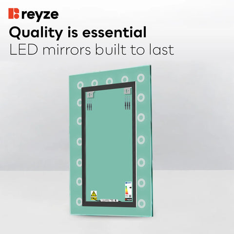 Vertical LED Mirror | Wall Switch Control | Neutral White Light - Reyze Minimal Series Model 4