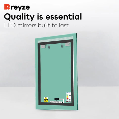 Vertical LED Mirror | Touch Button | Neutral White Light - Reyze Minimal Series Model 5