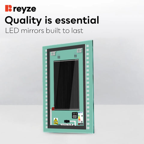 Vertical LED Mirror | Touch Buttons | Anti-Fog Function | Neutral White Light - Reyze Minimal Series Model 6