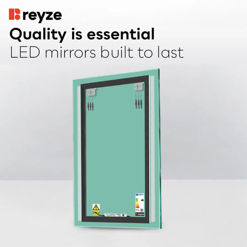Vertical LED Mirror | Wall Switch Control | Warm White Light - Reyze Minimal Series Model 7