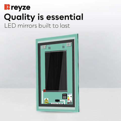 Vertical LED Mirror | Touch Buttons | Anti-Fog Function | Adjustable Color Temperature - Reyze Minimal Series Model 8