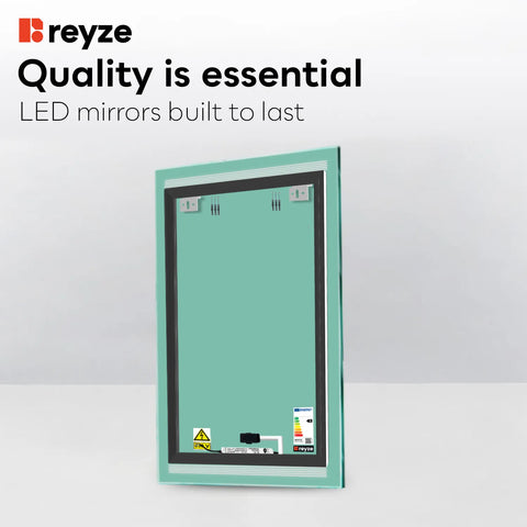 Vertical LED Mirror | Touch Button | Warm White Light - Reyze Minimal Series Model 8