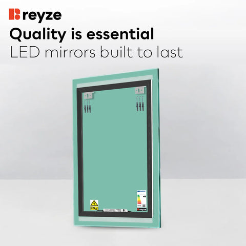 Vertical LED Mirror | Wall Switch Control | Neutral White Light - Reyze Minimal Series Model 8