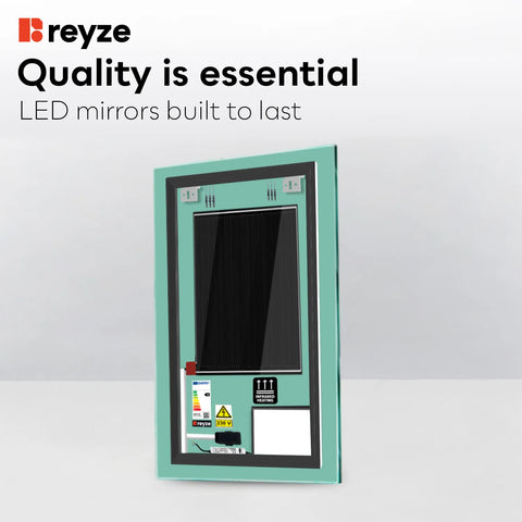 Vertical LED Mirror | Touch Buttons | Anti-Fog Function | Adjustable Color Temperature - Reyze Motivated Series Model 3