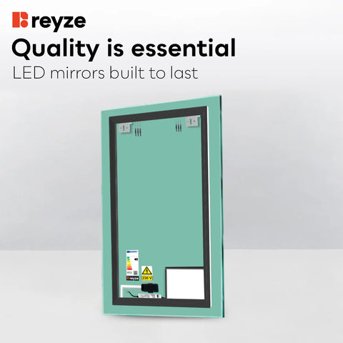 Vertical LED Mirror | Touch Button | Warm White Light - Reyze Motivated Series Model 3