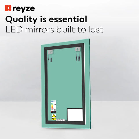 Vertical LED Mirror | Wall Switch Control | Cool White Light - Reyze Motivated Series Model 6