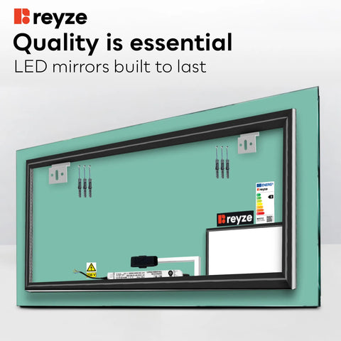 Horizontal LED Mirror | Touch Button | Neutral White Light - Reyze Motivated Series Model 8