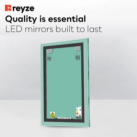 Vertical LED Mirror | Wall Switch Control | Warm White Light - Reyze Official Series Model 2