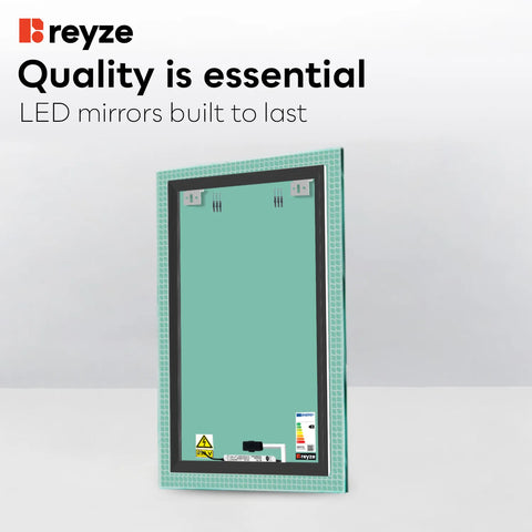 Vertical LED Mirror | Touch Button | Warm White Light - Reyze Official Series Model 3