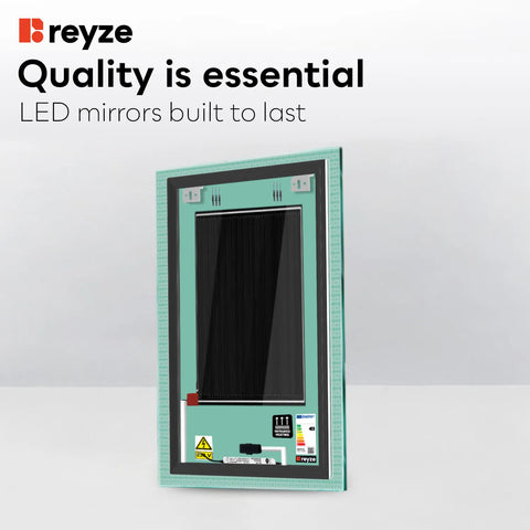 Vertical LED Mirror | Touch Buttons | Anti-Fog Function | Warm White Light - Reyze Official Series Model 5