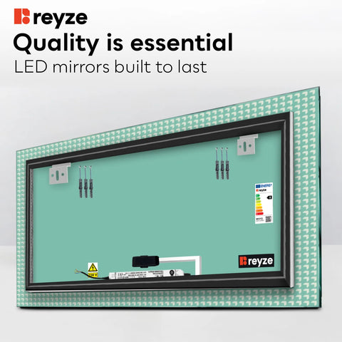 Horizontal LED Mirror | Touch Button | Neutral White Light - Reyze Official Series Model 6