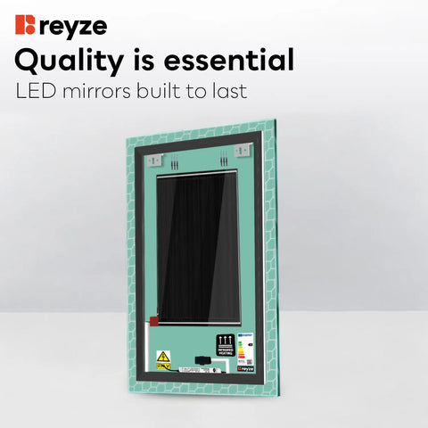 Vertical LED Mirror | Touch Buttons | Anti-Fog Function | Cool White Light - Reyze Official Series Model 7