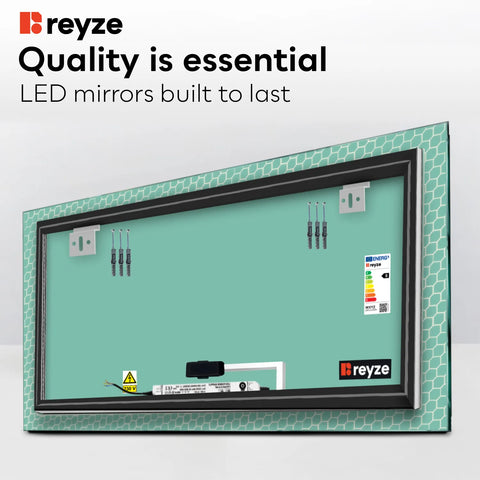 Horizontal LED Mirror | Touch Button | Cool White Light - Reyze Official Series Model 7