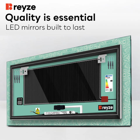 Horizontal LED Mirror | Touch Buttons | Anti-Fog Function | Cool White Light - Reyze Official Series Model 8
