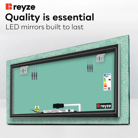 Horizontal LED Mirror | Touch Button | Warm White Light - Reyze Official Series Model 8