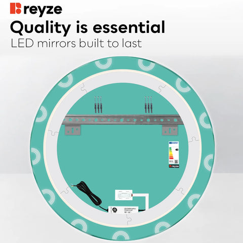 Round LED Mirror | Touch Button | Neutral White Light - Reyze Edge Series Model 4