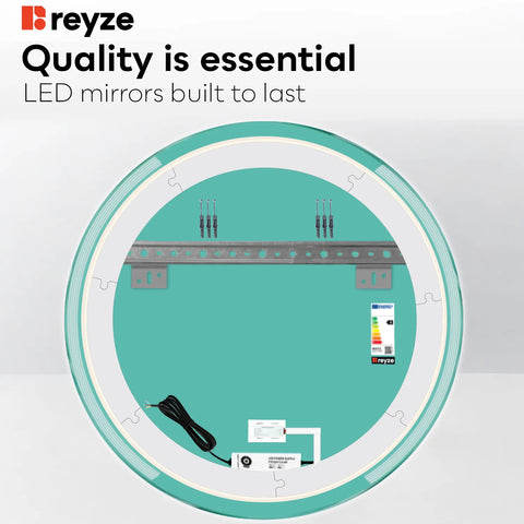 Round LED Mirror | Touch Button | Neutral White Light - Reyze Edge Series Model 7