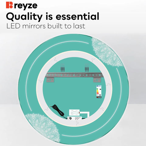 Round LED Mirror | Touch Button | Neutral White Light - Reyze Good Vibes Series Model 7