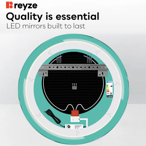 Round LED Mirror | Touch Buttons | Anti-Fog Function | Adjustable Color Temperature - Reyze Minimal Series Model 2
