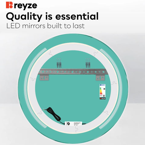 Round LED Mirror | Wall Switch Control | Neutral White Light - Reyze Minimal Series Model 7