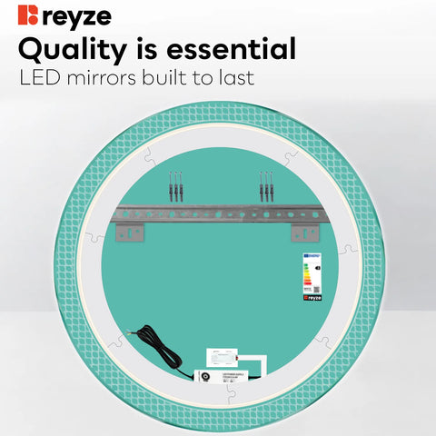 Round LED Mirror | Touch Button | Neutral White Light - Reyze Official Series Model 3