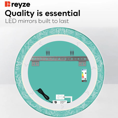 Round LED Mirror | Touch Button | Warm White Light - Reyze Official Series Model 8