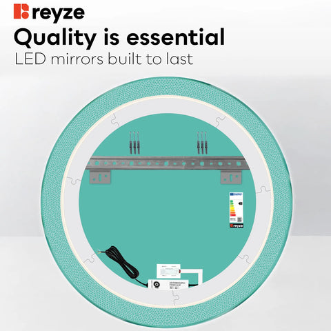 Round LED Mirror | Touch Button | Cool White Light - Reyze Simetria Series Model 4