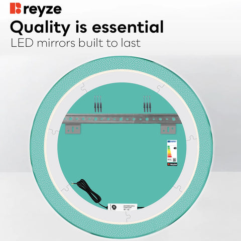 Round LED Mirror | Wall Switch Control | Warm White Light - Reyze Simetria Series Model 4