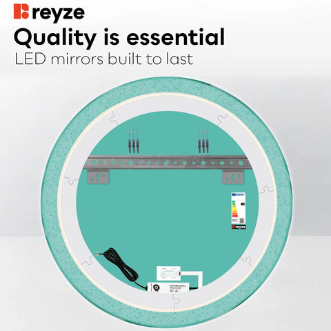 Round LED Mirror | Touch Button | Cool White Light - Reyze Simetria Series Model 5