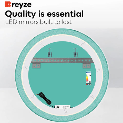 Round LED Mirror | Wall Switch Control | Cool White Light - Reyze Simetria Series Model 5