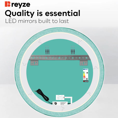 Round LED Mirror | Touch Button | Neutral White Light - Reyze Simetria Series Model 6
