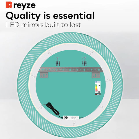 Round LED Mirror | Wall Switch Control | Neutral White Light - Reyze Simetria Series Model 7