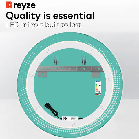 Round LED Mirror | Wall Switch Control | Neutral White Light - Reyze Simetria Series Model 8