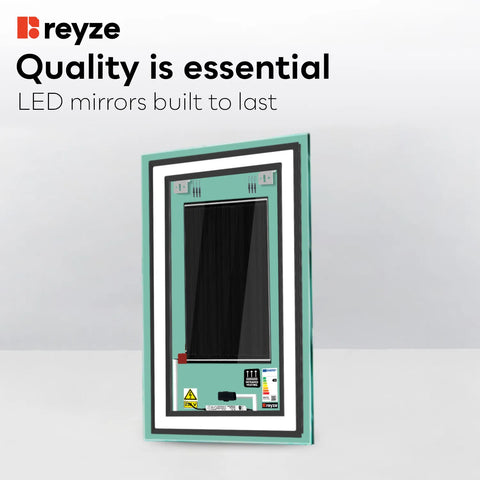 Vertical LED Mirror | Touch Buttons | Anti-Fog Function | Cool White Light - Reyze Salono Series Model 1