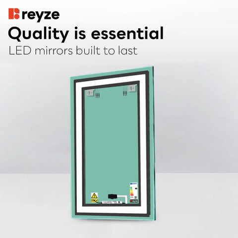 Vertical LED Mirror | Touch Button | Cool White Light - Reyze Salono Series Model 1