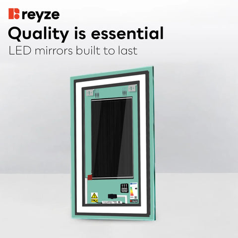 Vertical LED Mirror | Touch Buttons | Anti-Fog Function | Neutral White Light - Reyze Salono Series Model 3