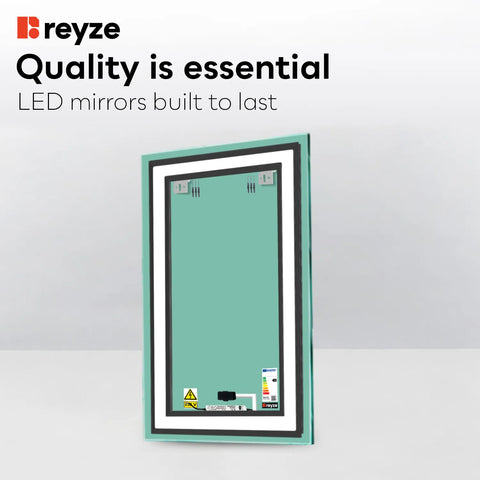 Vertical LED Mirror | Touch Button | Cool White Light - Reyze Salono Series Model 3