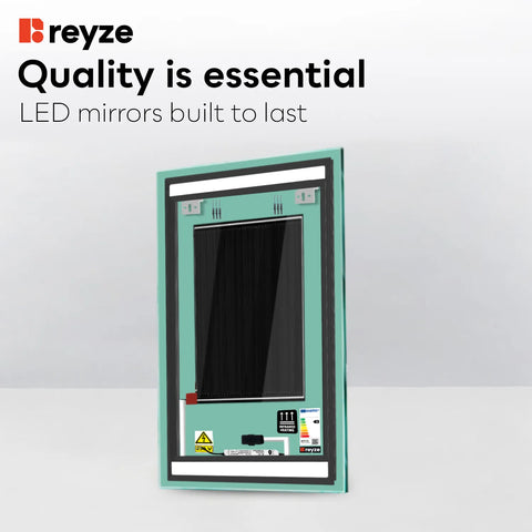 Vertical LED Mirror | Touch Buttons | Anti-Fog Function | Neutral White Light - Reyze Salono Series Model 4