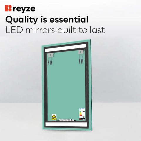Vertical LED Mirror | Wall Switch Control | Cool White Light - Reyze Salono Series Model 4