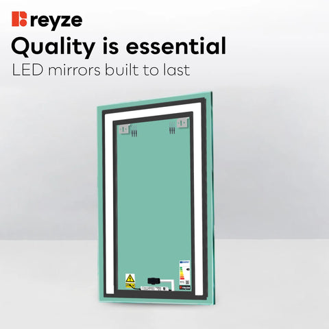 Vertical LED Mirror | Touch Button | Neutral White Light - Reyze Salono Series Model 6