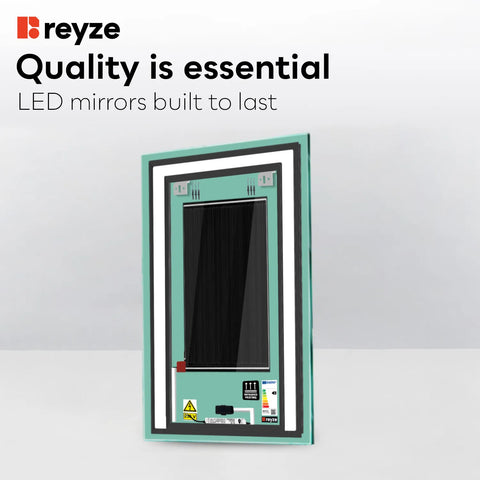 Vertical LED Mirror | Touch Buttons | Anti-Fog Function | Warm White Light - Reyze Salono Series Model 6