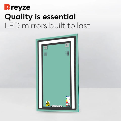 Vertical LED Mirror | Wall Switch Control | Neutral White Light - Reyze Salono Series Model 6